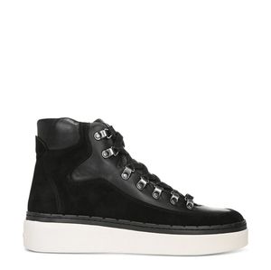 Vince Black leather Soren high top sneakers/ Ankle Boots